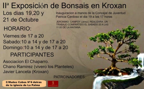 Cartel II Exposición de Bonsais en Kroxan
